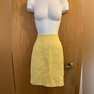 Vintage yellow CAROLL Paris pencil skirt